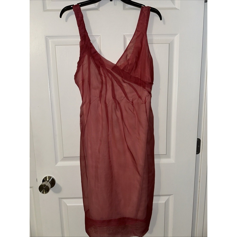 BCBGMAXAZRIA RUNWAY Red/pink Nylon And Silk Dress Sz 8 Party Dress Y2K
